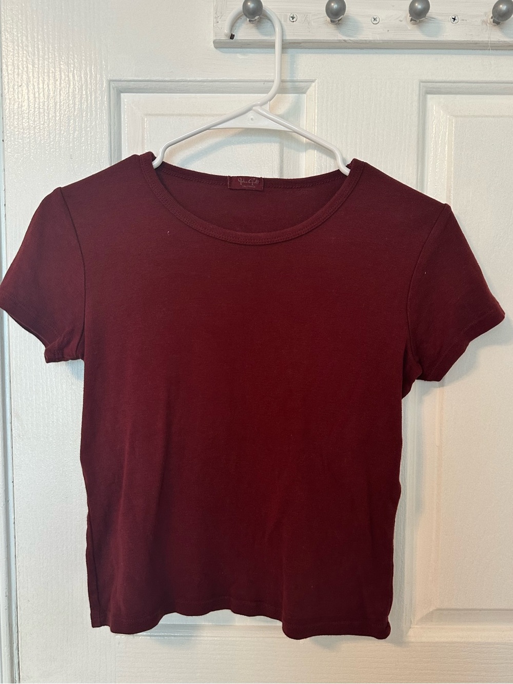 John Galt/ Brandy Melville Short Sleeve baby tee- Burgundy